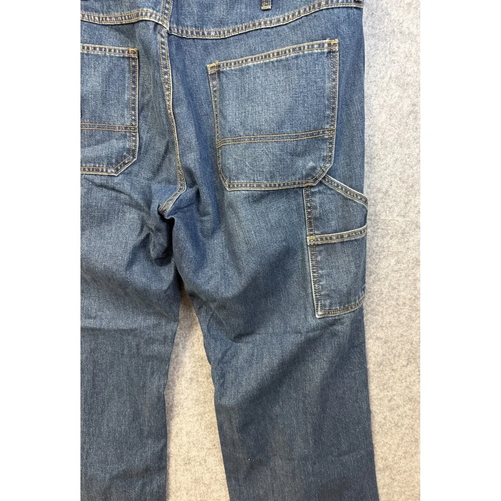 Y2K Old Navy Mens Painter Jeans Loose Fit Blue Denim 40x32 Carpenter Wide Leg